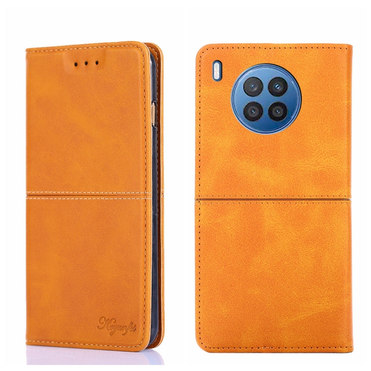 For Huawei Nova 8i Cow Texture Magnetic Horizontal Flip Leather Phone Case