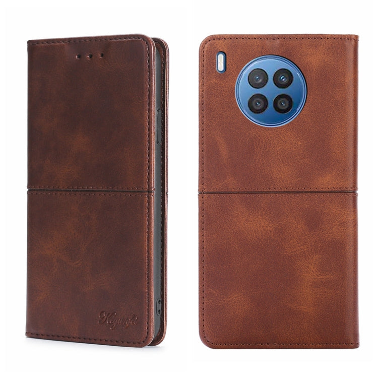 For Huawei Nova 8i Cow Texture Magnetic Horizontal Flip Leather Phone Case
