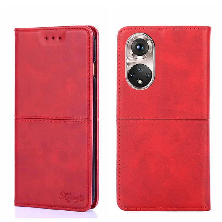 For Honor 50 Pro Cow Texture Magnetic Horizontal Flip Leather Phone Case