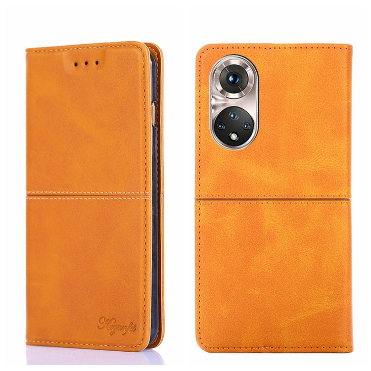 For Honor 50 Pro Cow Texture Magnetic Horizontal Flip Leather Phone Case