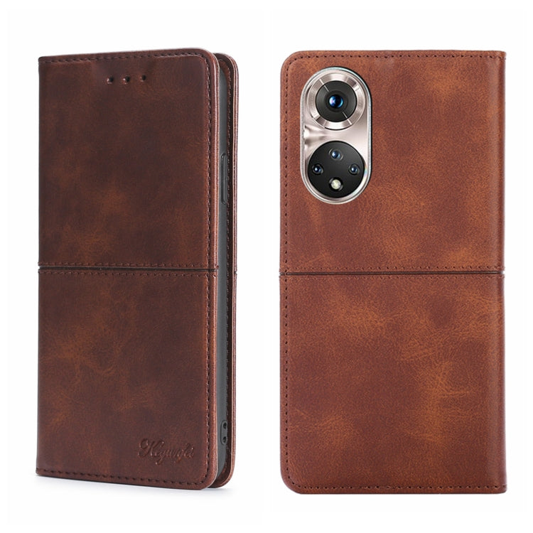 For Honor 50 Pro Cow Texture Magnetic Horizontal Flip Leather Phone Case