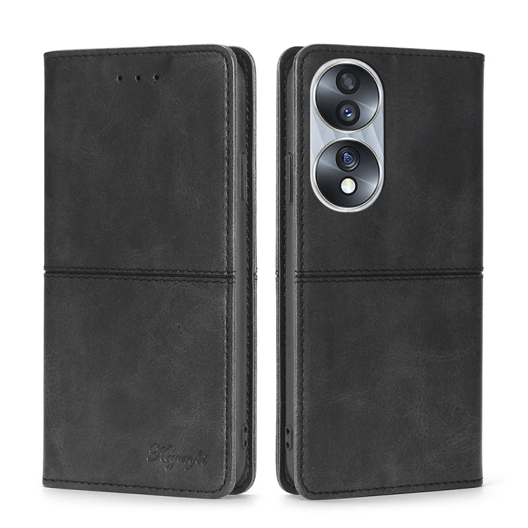 For Honor 70 Cow Texture Magnetic Horizontal Flip Leather Phone Case