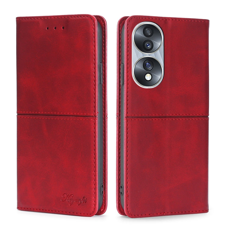 For Honor 70 Cow Texture Magnetic Horizontal Flip Leather Phone Case