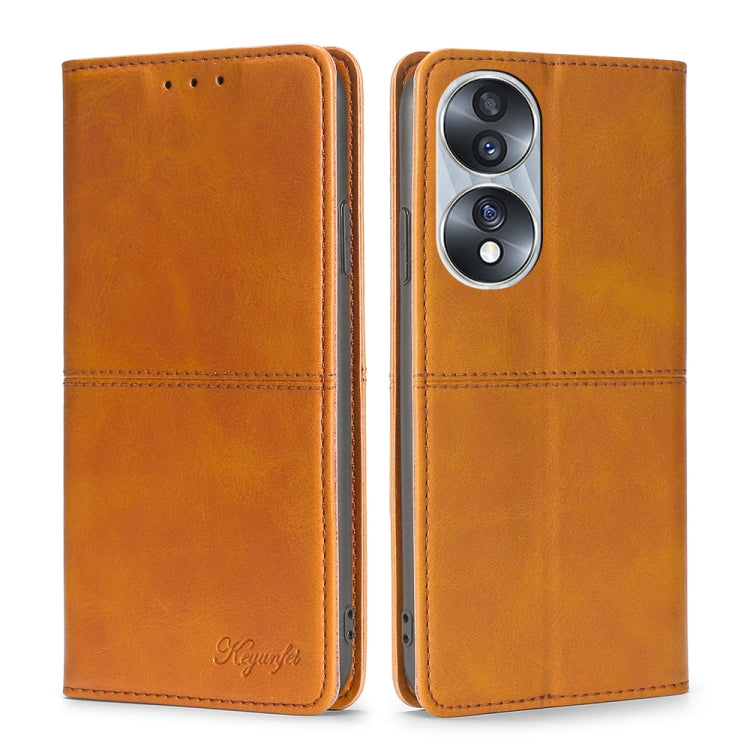 For Honor 70 Cow Texture Magnetic Horizontal Flip Leather Phone Case
