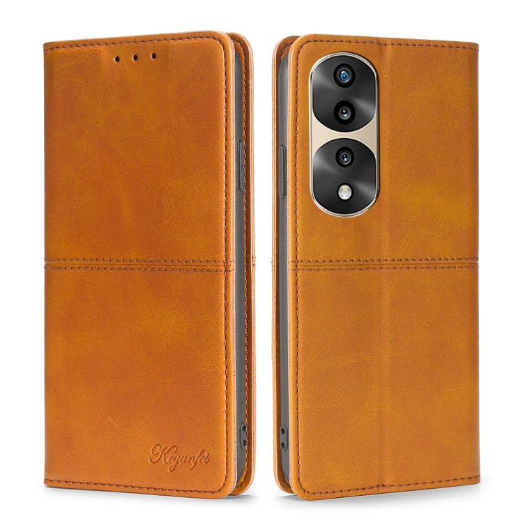 For Honor 70 Pro/70 Pro+ Cow Texture Magnetic Horizontal Flip Leather Phone Case