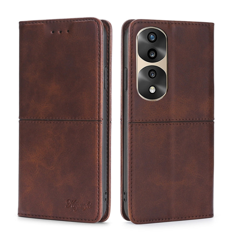 For Honor 70 Pro/70 Pro+ Cow Texture Magnetic Horizontal Flip Leather Phone Case