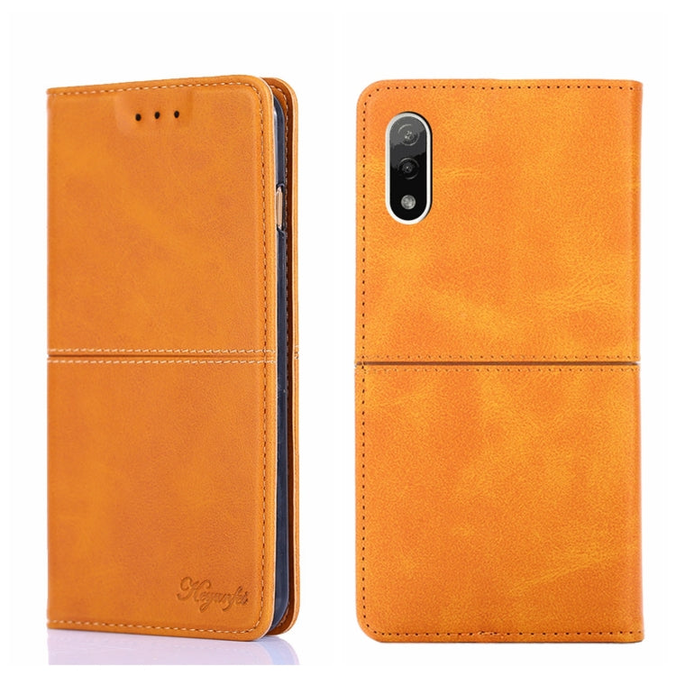 For Sony Xperia ACE II Cow Texture Magnetic Horizontal Flip Leather Phone Case