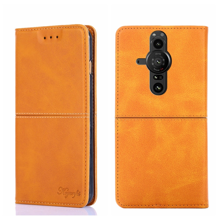 For Sony Xperia Pro-I Cow Texture Magnetic Horizontal Flip Leather Phone Case