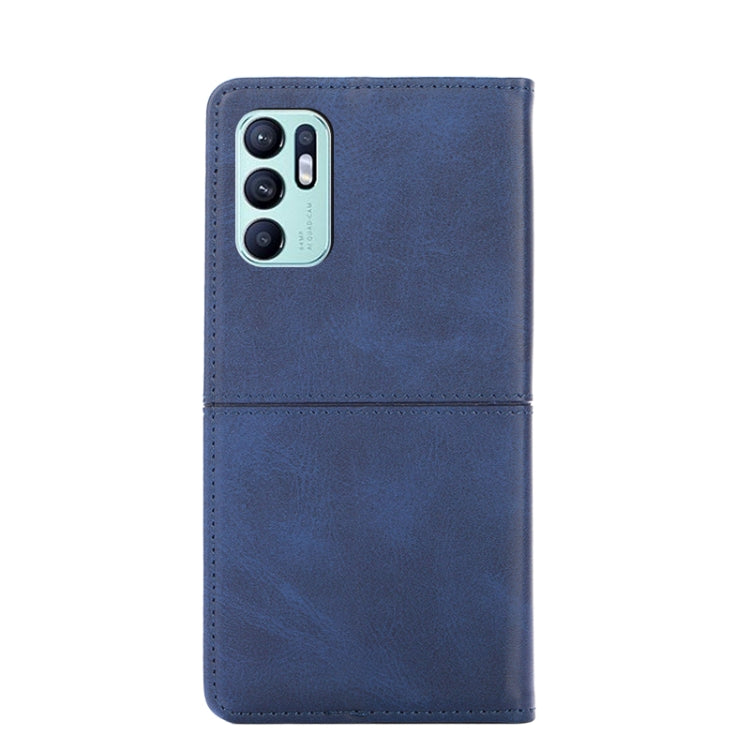 For OPPO Reno6 4G Cow Texture Magnetic Horizontal Flip Leather Phone Case