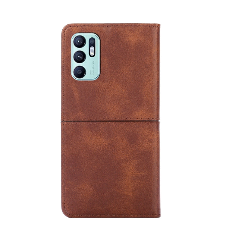 For OPPO Reno6 4G Cow Texture Magnetic Horizontal Flip Leather Phone Case