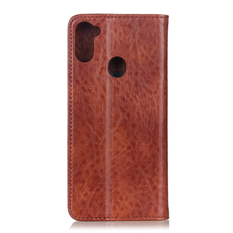 For Galaxy A11 Magnetic Crazy Horse Texture Horizontal Flip Leather Case with Holder & Card Slots & Wallet