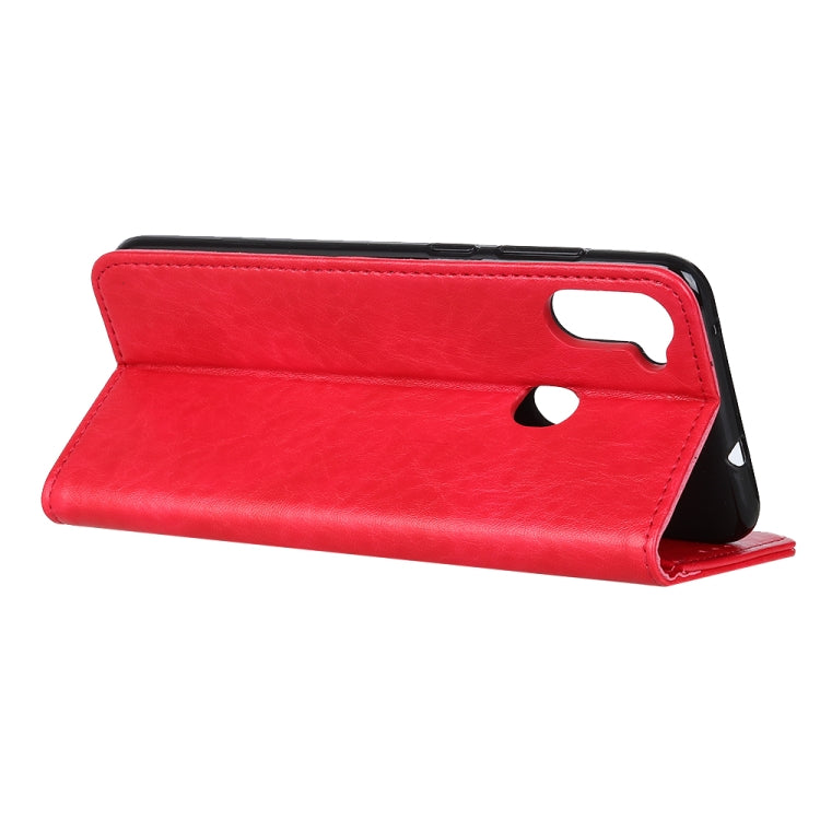 For Galaxy A11 Magnetic Crazy Horse Texture Horizontal Flip Leather Case with Holder & Card Slots & Wallet