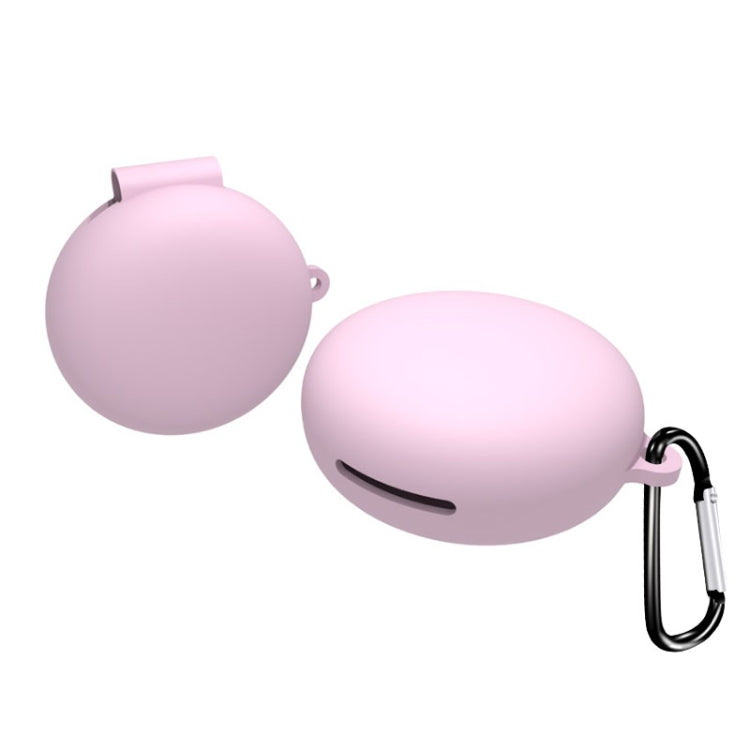 For OPPO Enco W31 Wireless Earphone Liquid Silicone Protective Case with Carabiner