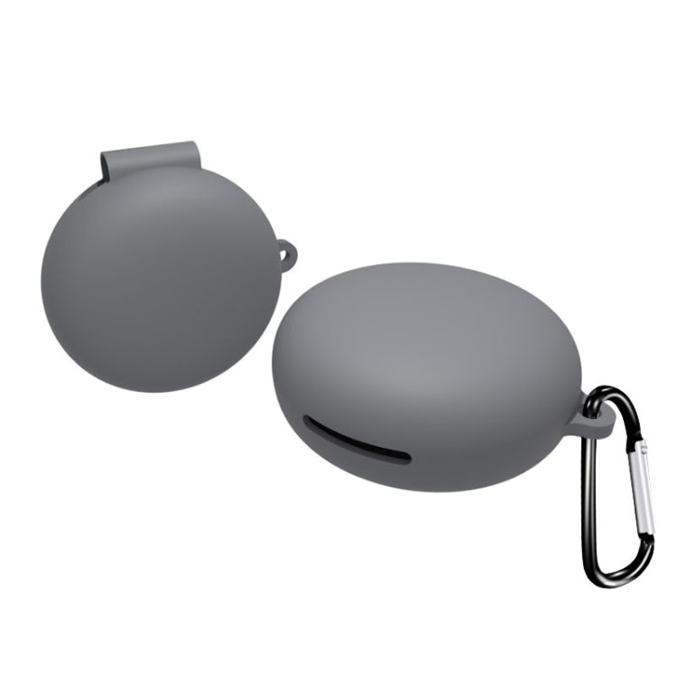For OPPO Enco W31 Wireless Earphone Liquid Silicone Protective Case with Carabiner