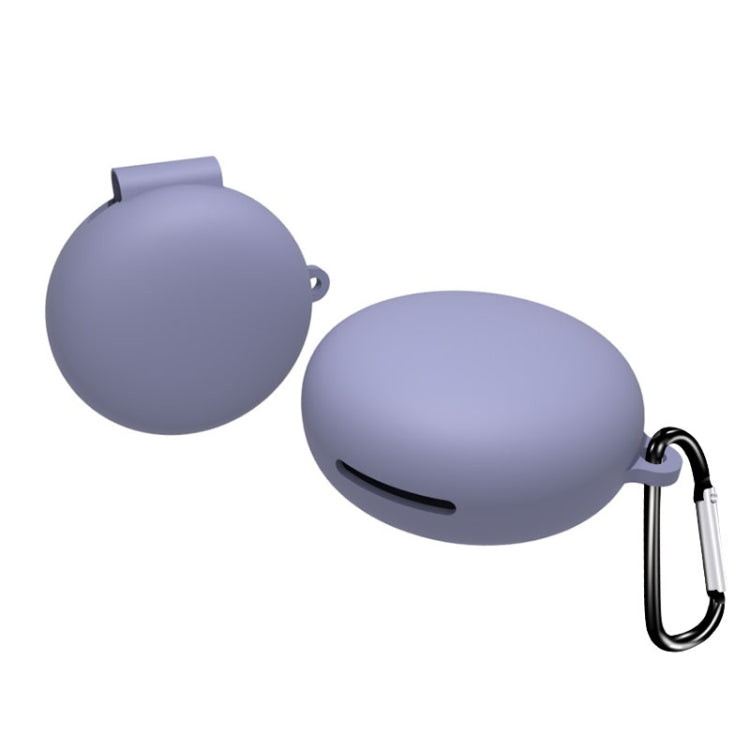For OPPO Enco W31 Wireless Earphone Liquid Silicone Protective Case with Carabiner