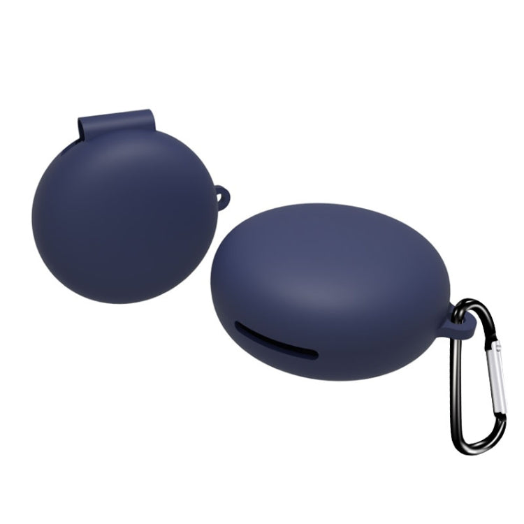 For OPPO Enco W31 Wireless Earphone Liquid Silicone Protective Case with Carabiner