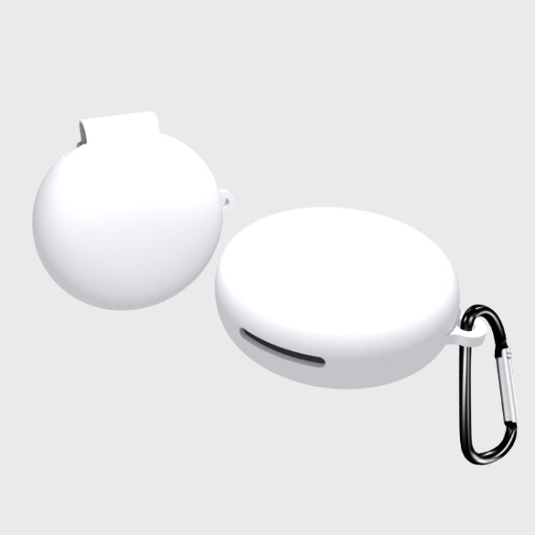 For OPPO Enco W31 Wireless Earphone Liquid Silicone Protective Case with Carabiner