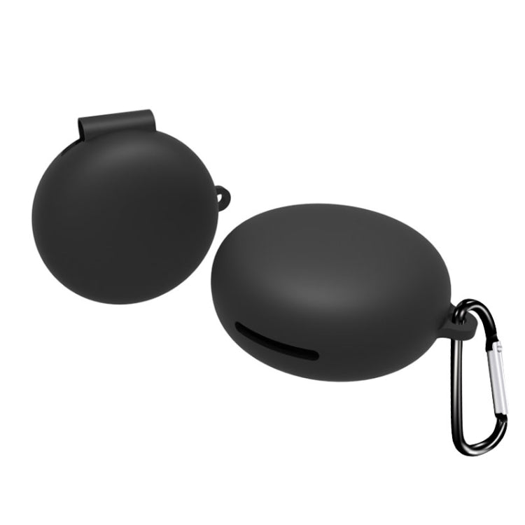 For OPPO Enco W31 Wireless Earphone Liquid Silicone Protective Case with Carabiner