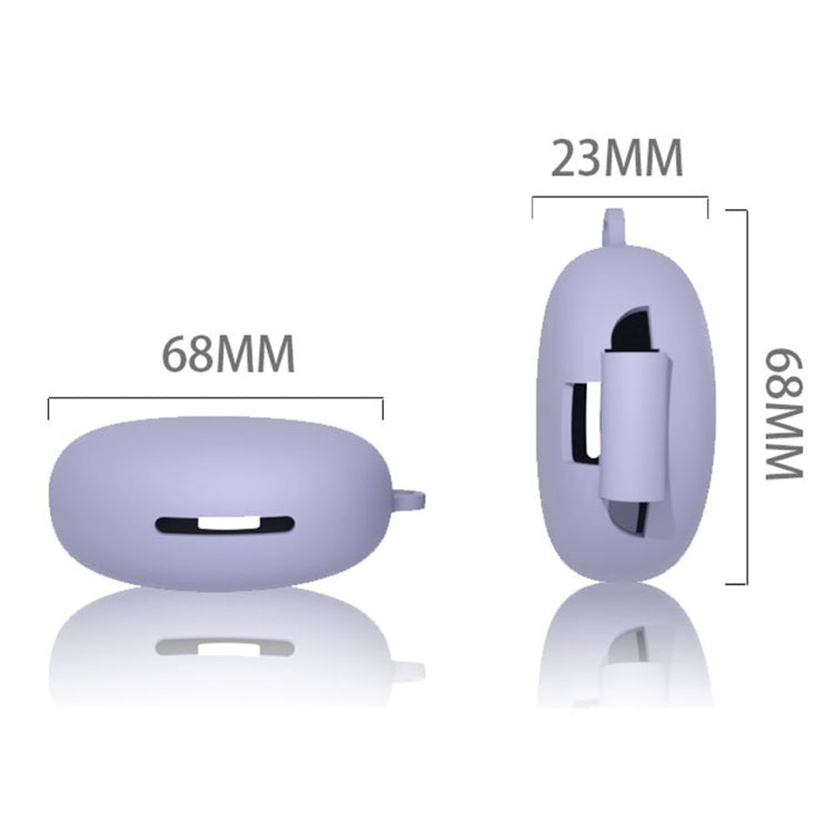 For OPPO Enco W31 Wireless Earphone Liquid Silicone Protective Case with Carabiner