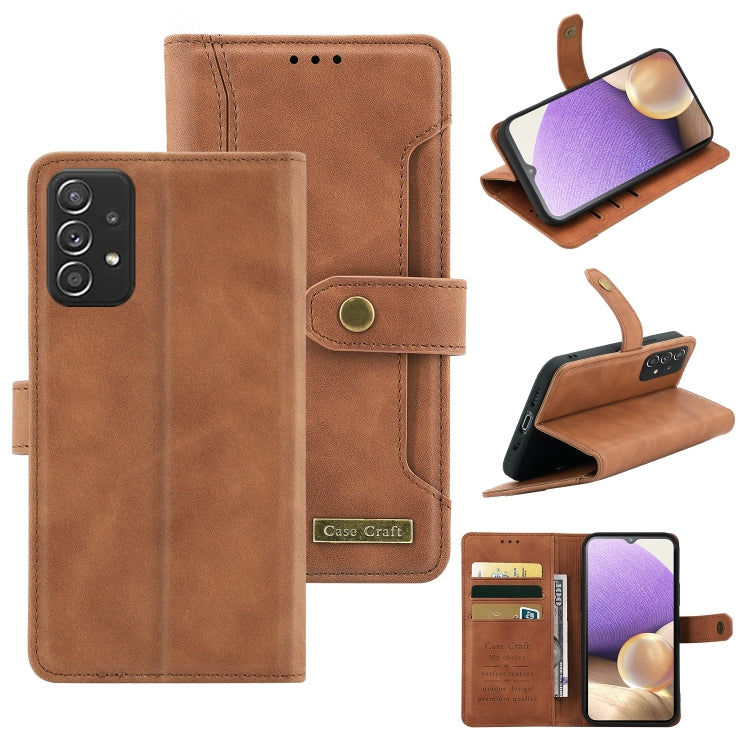 For Samsung Galaxy A32 4G Copper Buckle Horizontal Flip Leather Phone Case