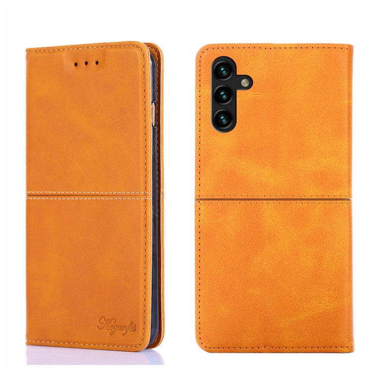 For Samsung Galaxy A13 4G Cow Texture Magnetic Horizontal Flip Leather Phone Case
