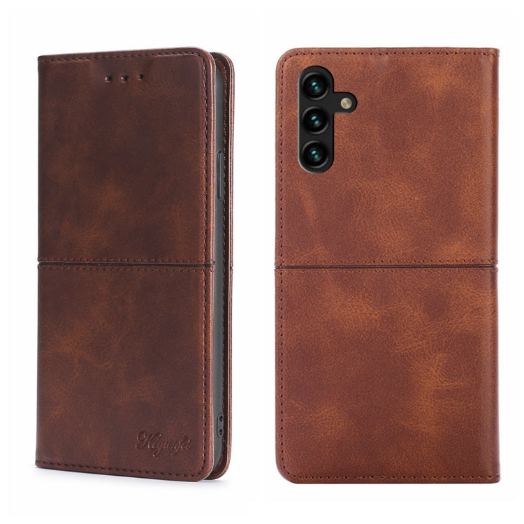 For Samsung Galaxy A13 4G Cow Texture Magnetic Horizontal Flip Leather Phone Case