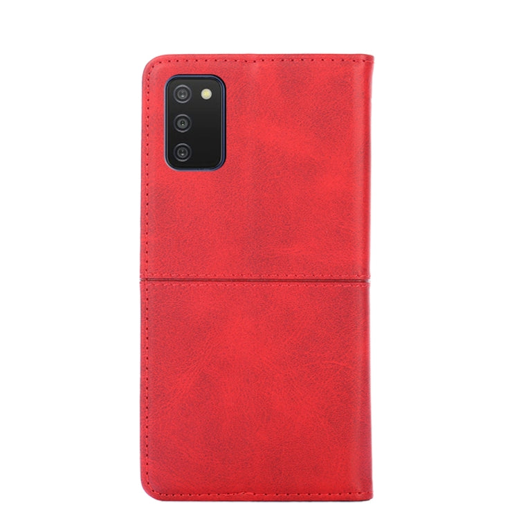 For Samsung Galaxy A03S 164.2mm Cow Texture Magnetic Horizontal Flip Leather Phone Case