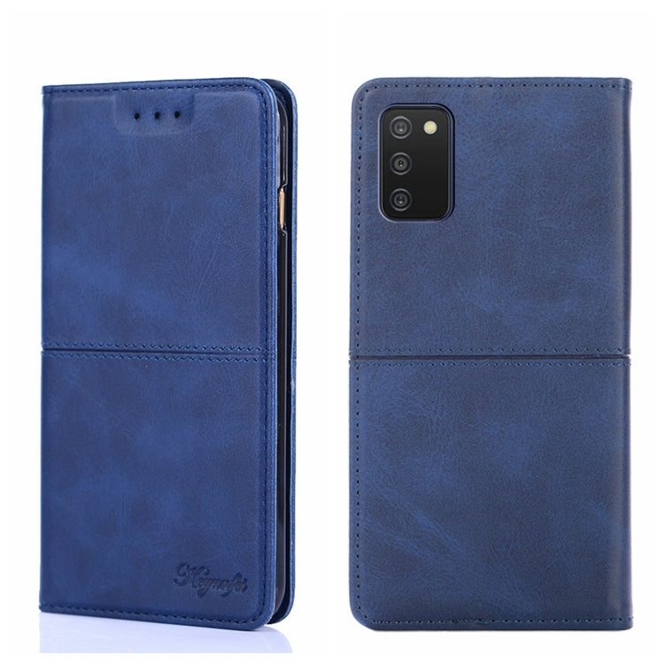 For Samsung Galaxy A03S 164.2mm Cow Texture Magnetic Horizontal Flip Leather Phone Case