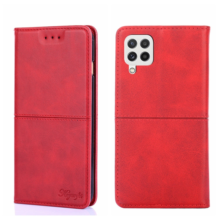 For Samsung Galaxy A22 4G Cow Texture Magnetic Horizontal Flip Leather Phone Case