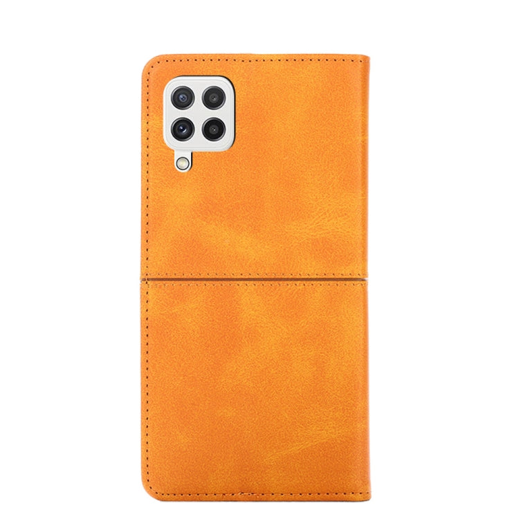 For Samsung Galaxy A22 5G Cow Texture Magnetic Horizontal Flip Leather Phone Case