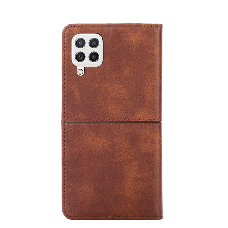 For Samsung Galaxy A22 5G Cow Texture Magnetic Horizontal Flip Leather Phone Case