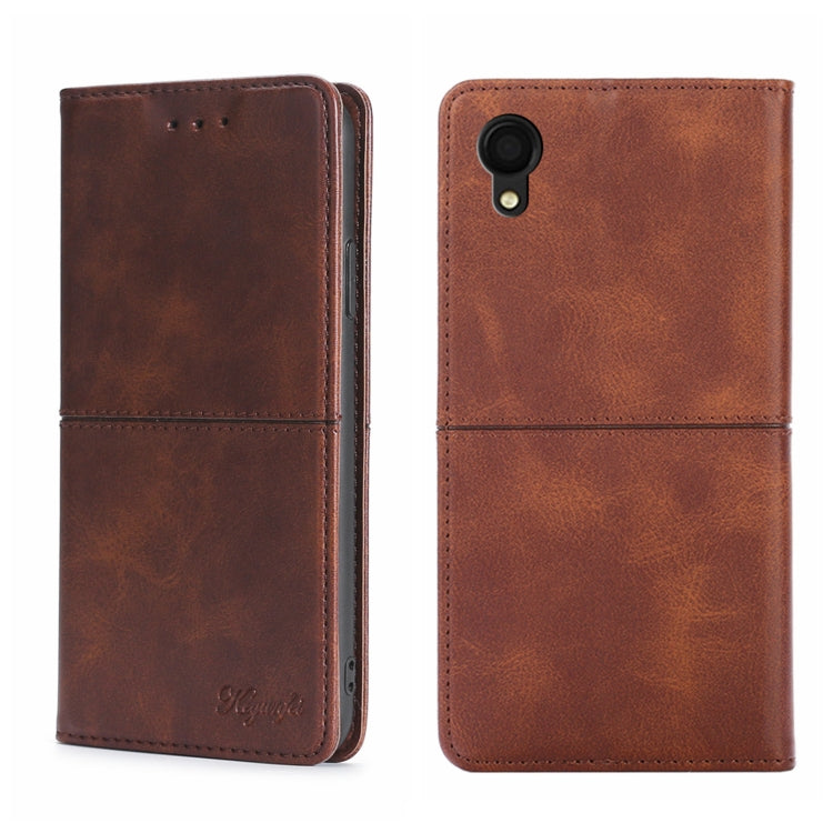 For Samsung Galaxy A22 5G Japan Edition Cow Texture Magnetic Horizontal Flip Leather Phone Case