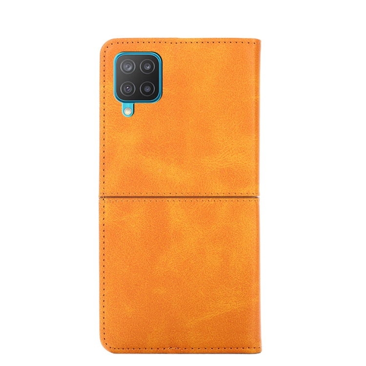 For Samsung Galaxy M12/F12 Cow Texture Magnetic Horizontal Flip Leather Phone Case