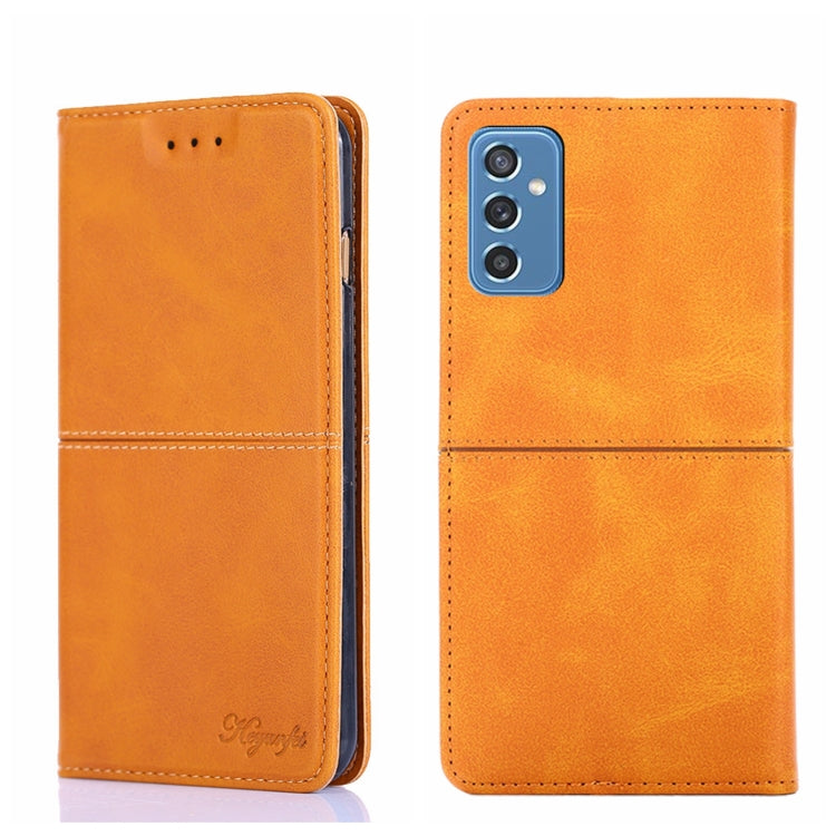 For Samsung Galaxy M52 5G Cow Texture Magnetic Horizontal Flip Leather Phone Case