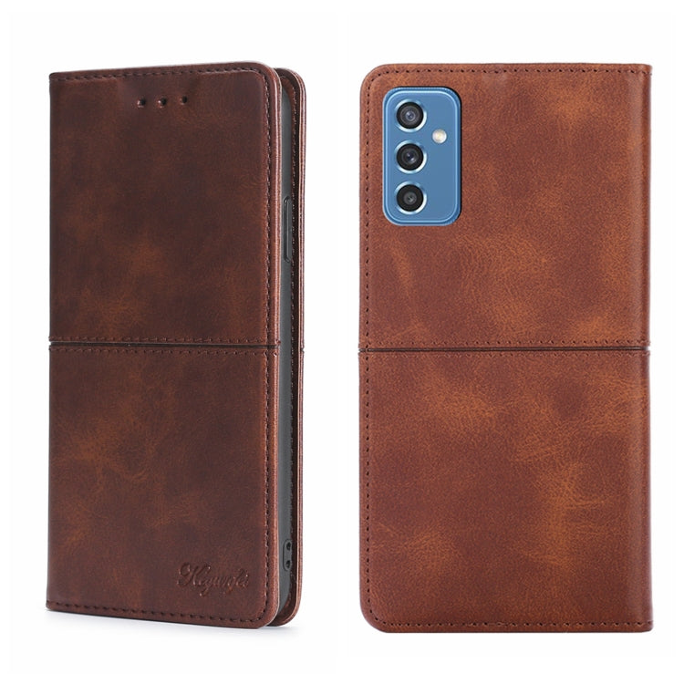 For Samsung Galaxy M52 5G Cow Texture Magnetic Horizontal Flip Leather Phone Case