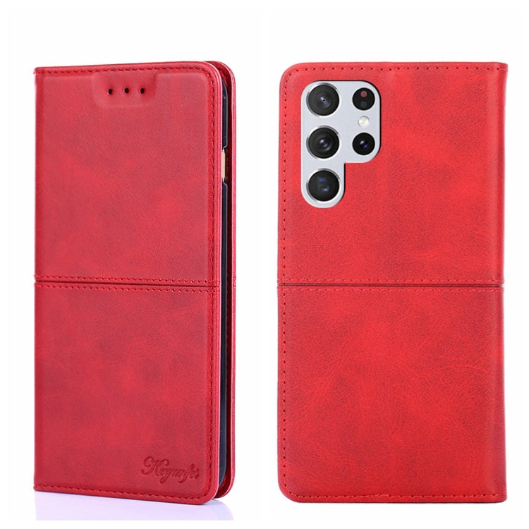 For Samsung Galaxy S21 Ultra Cow Texture Magnetic Horizontal Flip Leather Phone Case