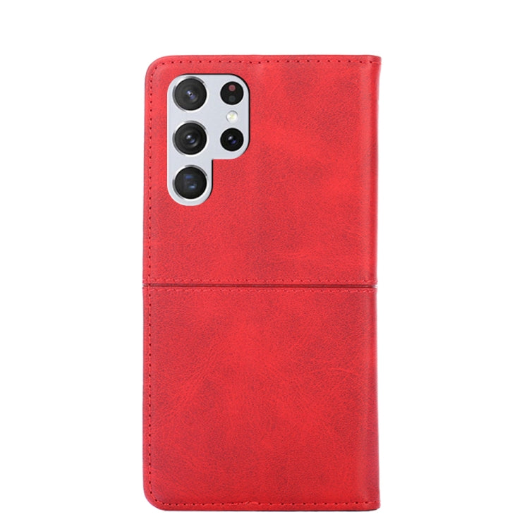 For Samsung Galaxy S22 Ultra Cow Texture Magnetic Horizontal Flip Leather Phone Case
