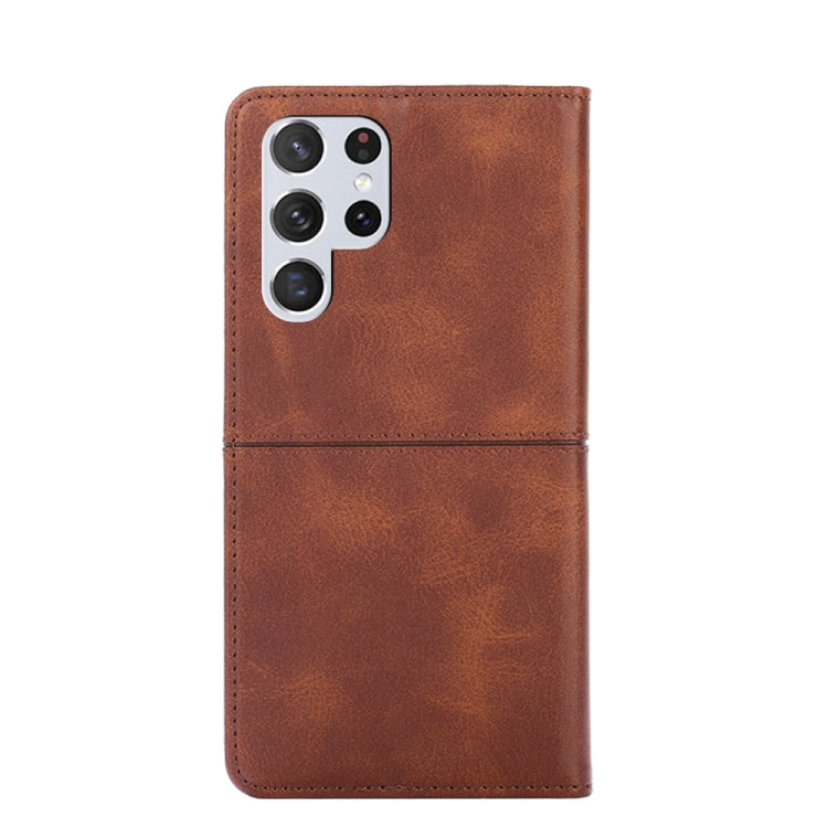 For Samsung Galaxy S22 Ultra Cow Texture Magnetic Horizontal Flip Leather Phone Case