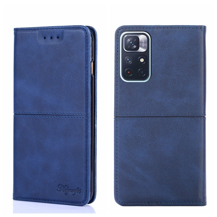 For Xiaomi Redmi Note 11 5G/Poco M4 Pro 5G Cow Texture Magnetic Horizontal Flip Leather Phone Case