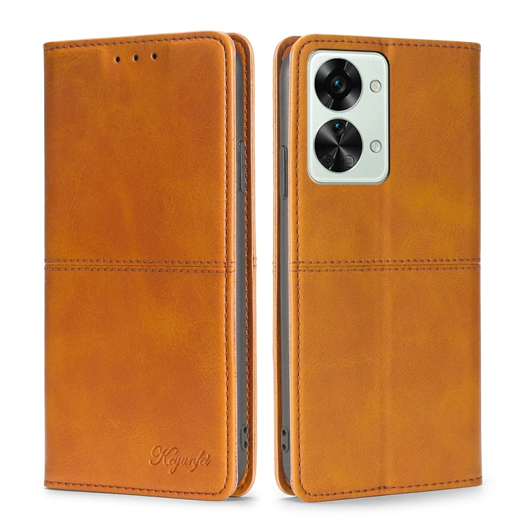 For OnePlus Nord 2T Cow Texture Magnetic Horizontal Flip Leather Phone Case