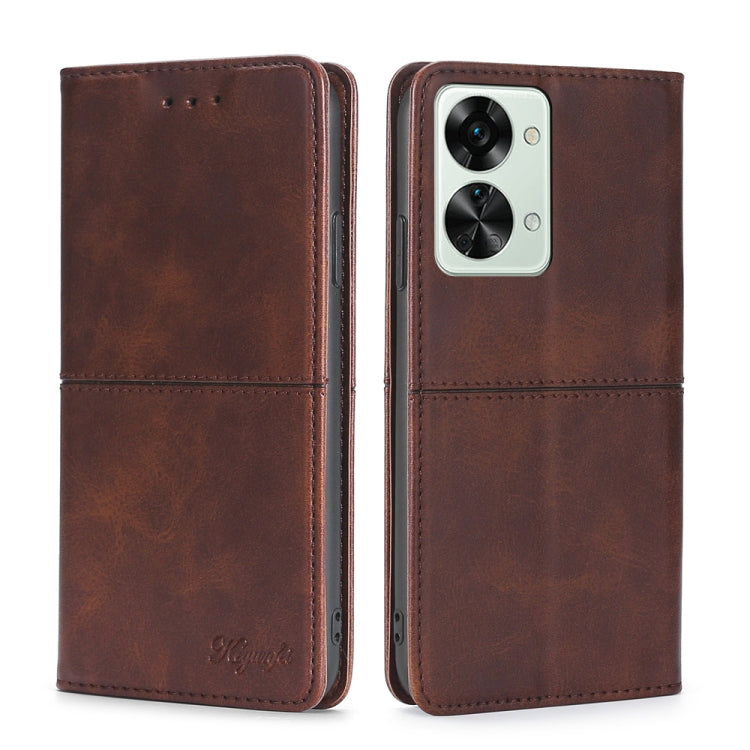 For OnePlus Nord 2T Cow Texture Magnetic Horizontal Flip Leather Phone Case
