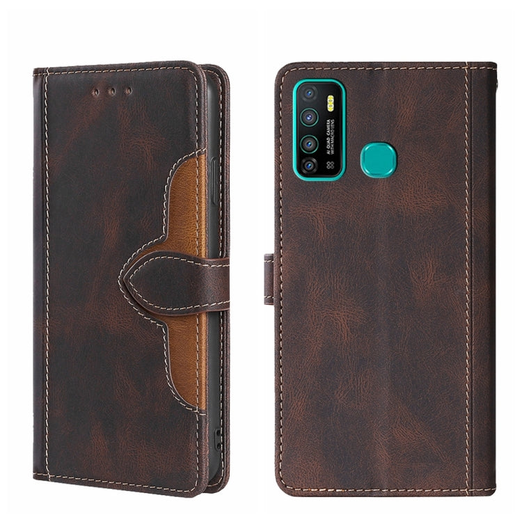 For Infinix Hot 9 / Note 7 Lite X655C Skin Feel Straw Hat Magnetic Buckle Leather Phone Case