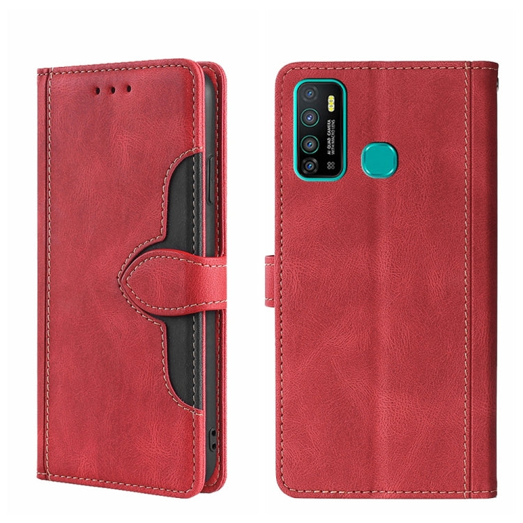 For Infinix Hot 9 / Note 7 Lite X655C Skin Feel Straw Hat Magnetic Buckle Leather Phone Case