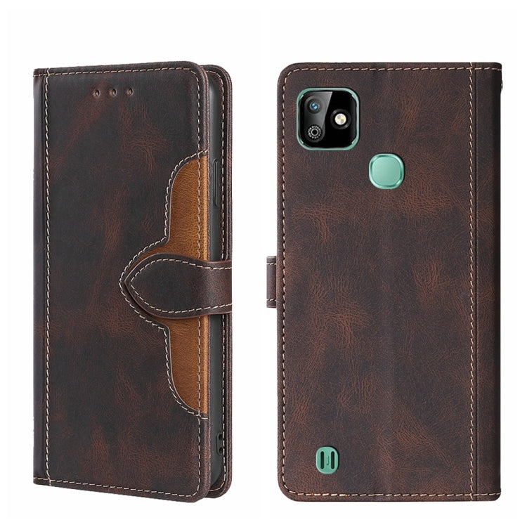 For Infinix Smart HD 2021 X612 Skin Feel Straw Hat Magnetic Buckle Leather Phone Case