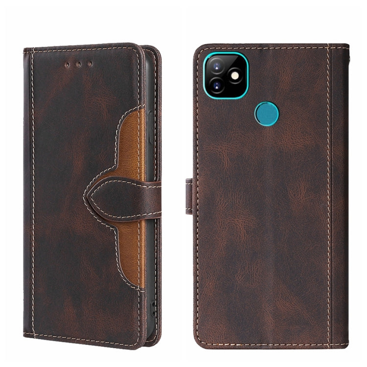 For Itel Vision 1 Skin Feel Straw Hat Magnetic Buckle Leather Phone Case