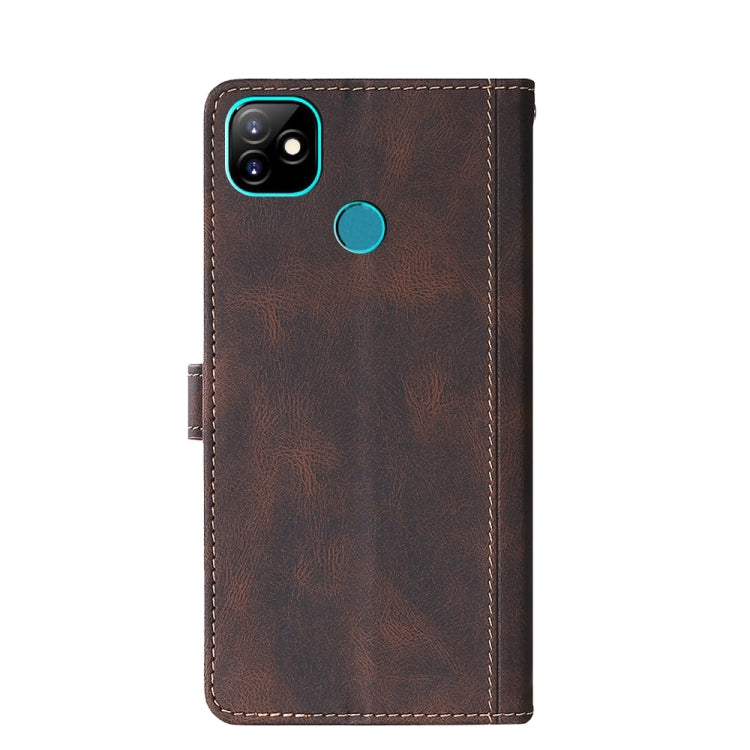 For Itel Vision 1 Skin Feel Straw Hat Magnetic Buckle Leather Phone Case