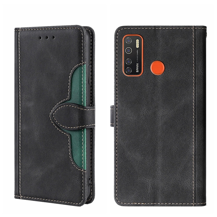 For Tecno Camon 15 / Camon 15 Air Skin Feel Straw Hat Magnetic Buckle Leather Phone Case