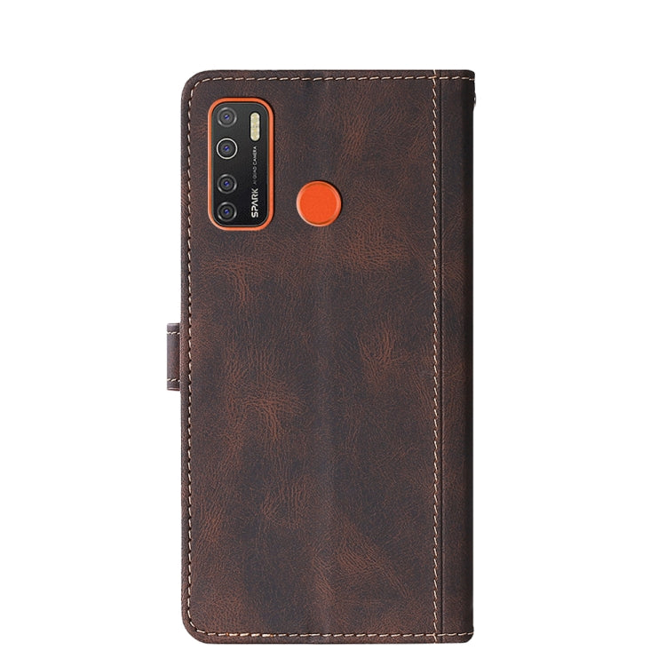 For Tecno Camon 15 / Camon 15 Air Skin Feel Straw Hat Magnetic Buckle Leather Phone Case