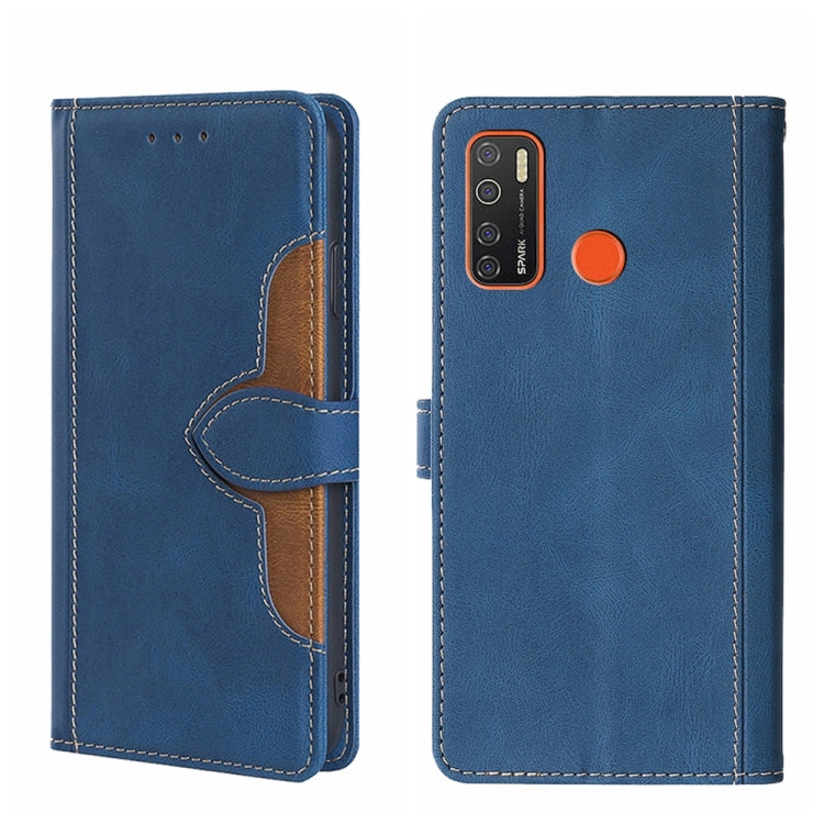 For Tecno Camon 15 / Camon 15 Air Skin Feel Straw Hat Magnetic Buckle Leather Phone Case