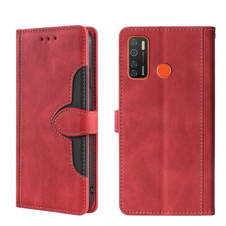 For Tecno Camon 15 / Camon 15 Air Skin Feel Straw Hat Magnetic Buckle Leather Phone Case